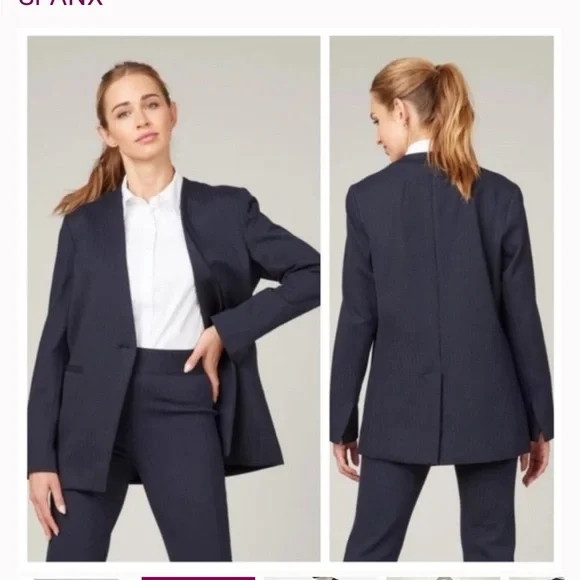Spanx The Perfect Oversized Blazer Navy NWT - Picture 2 of 3